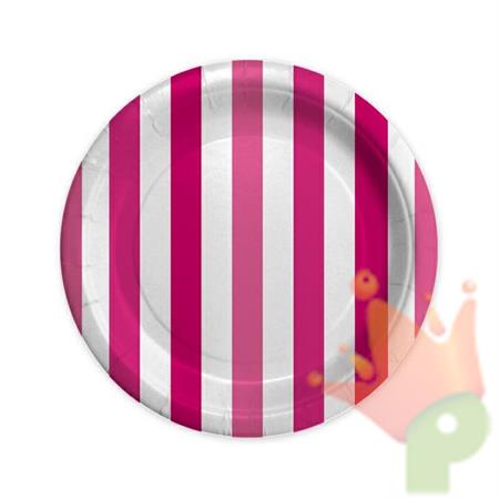 PIATTI 18CM STRIPES FUCSIA 8PZ