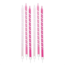CANDELINE MATITA + SUPPORTO STRIPES FUCSIA 6PZ