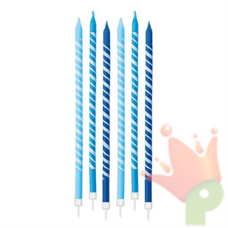 CANDELINE MATITE + SUPPORTO STRIPES TURCHESE 6PZ