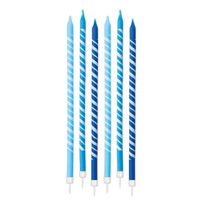 CANDELINE MATITE + SUPPORTO STRIPES TURCHESE 6PZ