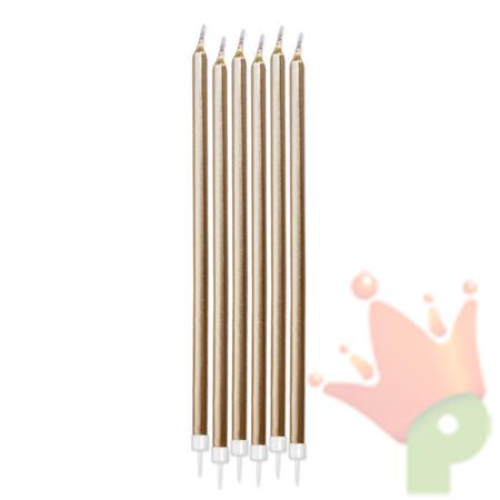 CANDELINE MATITE METAL + SUPPORTO ORO 6PZ