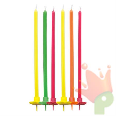 CANDELINE CON SUPPORTO FLUO 6PZ