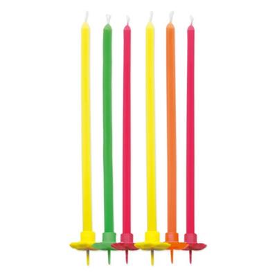 CANDELINE CON SUPPORTO FLUO 6PZ