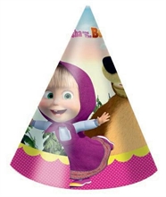 CAPPELLO CONO CARTONCINO MASHA E ORSO 6PZ