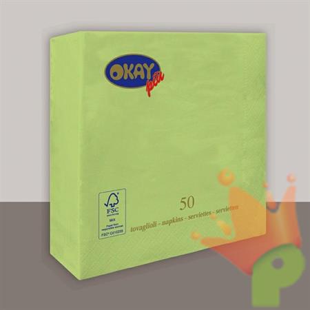 TOVAGLIOLI 33X33 2V VERDE MELA 50PZ