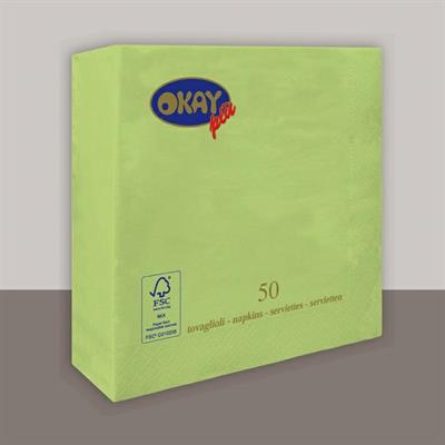 TOVAGLIOLI 33X33 2V VERDE MELA 50PZ