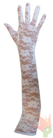GUANTI BIANCO PIZZO 43CM