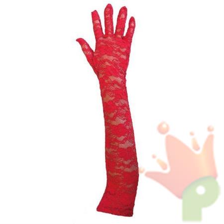 GUANTI ROSSO PIZZO 43CM