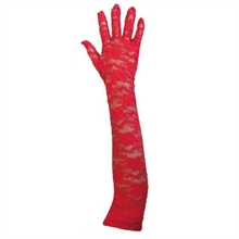 GUANTI ROSSO PIZZO 43CM