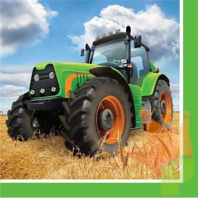 Tovagliolo 25 x 25 cm Trattore - Tractor Time