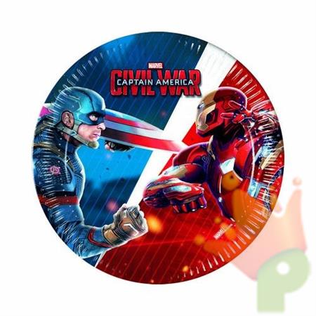 PIATTO 20 CM AVENGERS CIVIL WAR 8 PZ