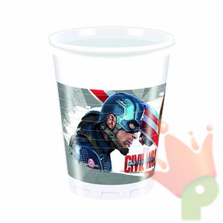 BICCHIERI 200CC AVENGERS CIVIL WAR 8 PZ