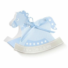 SCATOLINA CAVALLUCCIO A DONDOLO 120X35X90 MM STAR AZZURRO 10PZ