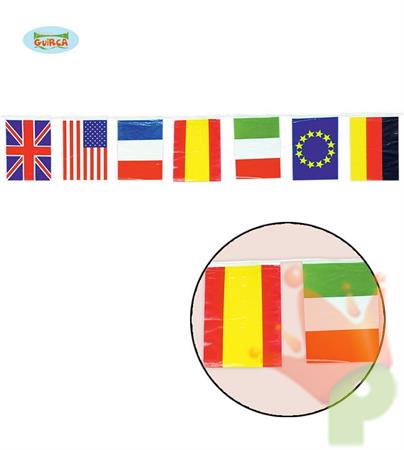 FESTONE BANDIERINE PLASTIFICATE NAZIONI 50MT