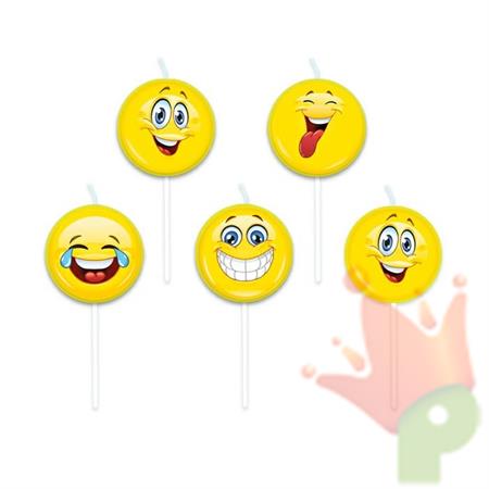 CANDELINE PICKS EMOTICONS 8CM 5PZ