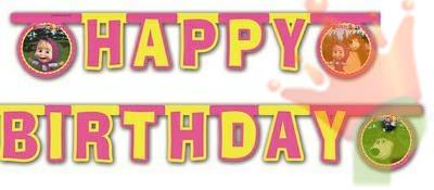FESTONE HAPPY BIRTHDAY MASHA E ORSO