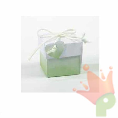 SCATOLINA FONDO E COPERCHIO 5X5X5 ACQUERELLO VERDE 20PZ