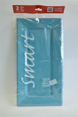 VASSOIO RETTANGOLARE 19X37 TURCHESE 2PZ