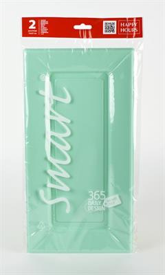 VASSOIO RETTANGOLARE 19X37CM AQUA 2PZ