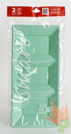 VASSOIO 3 PARTI 18X38CM AQUA 2PZ