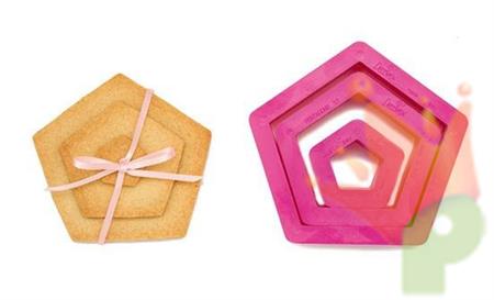 SET 3 TAGLIAPASTA PENTAGONO 1.5-3.5-5CM H.2.2CM