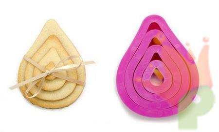 SET 4 TAGLIAPASTA GOCCIA 1.5-3.5-5.5-12CM H.2.2CM