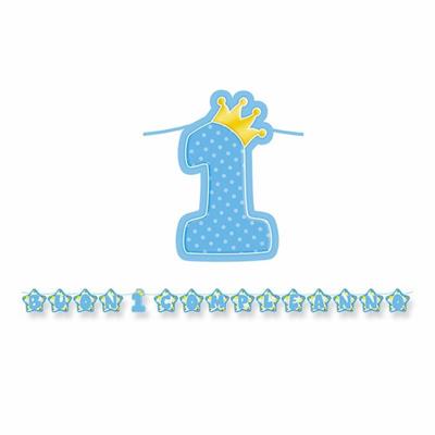 KIT SCRITTA MAXI BUON 1° COMPLEANNO CELESTE 6MT