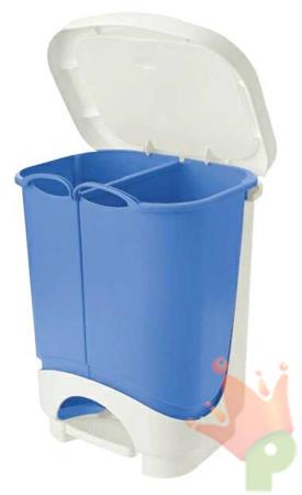 PATTUMIERA A PEDALE 24LT IDEA BIANCO-AZZURRO