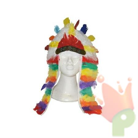 COPRICAPO LUNGO INDIANO PELLEROSSA TRAVESTIMENTI CARNEVALE