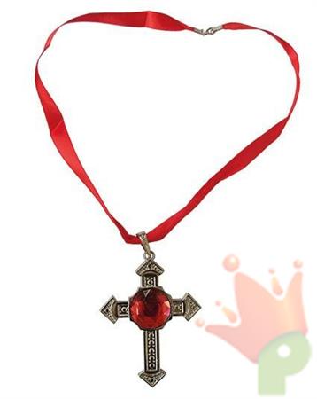 COLLANA GOTICA CON RUBINO ROSSO