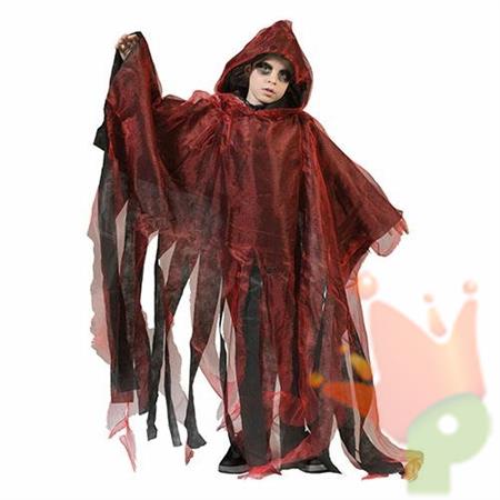 MANTELLO CON CAPPUCCIO ROSSO BAMBINI TAGLIA UNICA