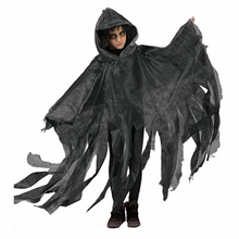 MANTELLO TUNICA CON CAPPUCCIO GRIGIA CARNEVALE BAMBINI D6