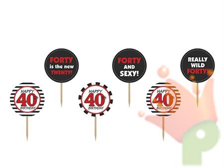TOPPERS CUPCAKE 40 ANNI 6PZ