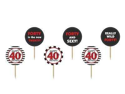 TOPPERS CUPCAKE 40 ANNI 6PZ