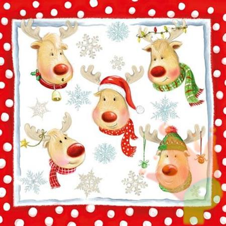 TOVAGLIOLI 33X33 FUNNY REINDEERS 20PZ