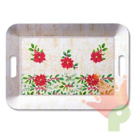 VASSOIO MELAMINA 33X47CM POINTSETTIE CREAM