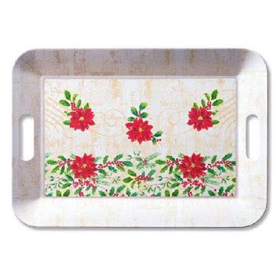 VASSOIO MELAMINA 33X47CM POINTSETTIE CREAM
