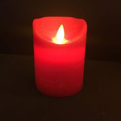 Candela D.7,5cm Rossa Rustic LED CLASSIC Fiamma in movimento