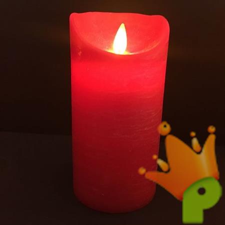 Candela Ø7,5cm Rossa Rustic LED CLASSIC Fiamma in movimento Time