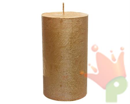 CANDELA RUSTICA ORO METAL 6,8X18CM
