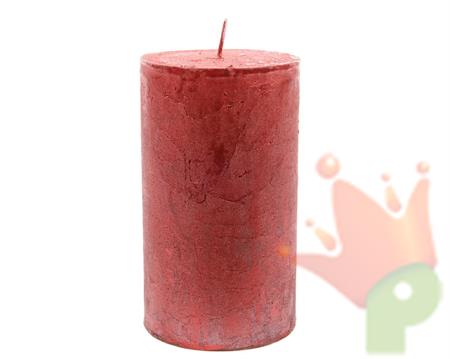 CANDELA RUSTICA ROSSO METAL D.6,8X7CM