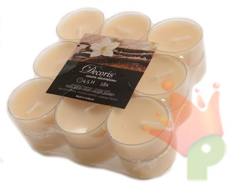 TEALIGHT CREMA ALLA VANIGLIA D.3,8X1,9CM 18PZ