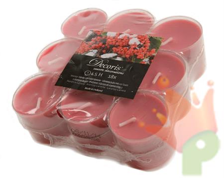 TEALIGHT ROSSI WINTERBERRY D.3,8X1,9CM 18PZ