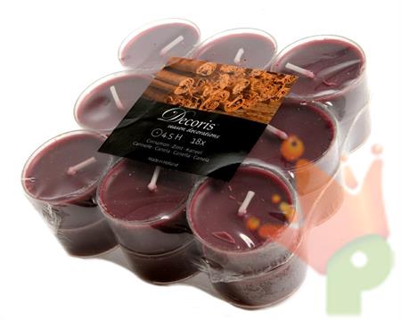 TEALIGHTS ROSSO SCURO CANNELLA D.3,8X1,9CM