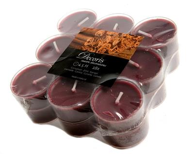 TEALIGHTS ROSSO SCURO CANNELLA D.3,8X1,9CM