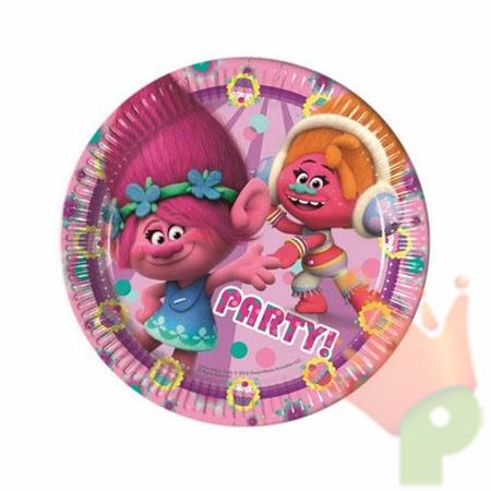 PIATTO 23 CM TROLLS 8 PZ