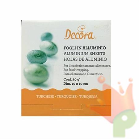 FOGLI TURCHESE 10X10CM 50GR 150PZ