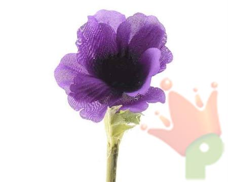 ANEMONE IN SETA CON GAMBO 35CM VIOLA