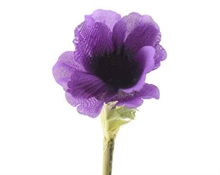 ANEMONE IN SETA CON GAMBO 35CM VIOLA
