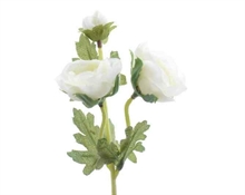 RANUNCULIS IN SETA CON GAMBO 28CM BIANCO